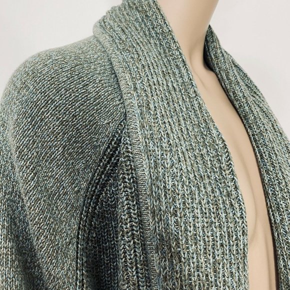 LL Bean Women's Size 3X Green Cardigan Open Front Oversized Heavy Knit - Picture 4 of 10